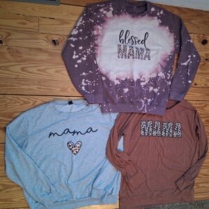 Set Of Three 'Mama' Sweatshirts/shirt